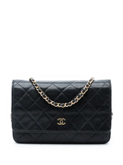 CHANEL Pre-Owned 2016-2017 CC Caviar Wallet on Chain gewatteerde crossbodytas