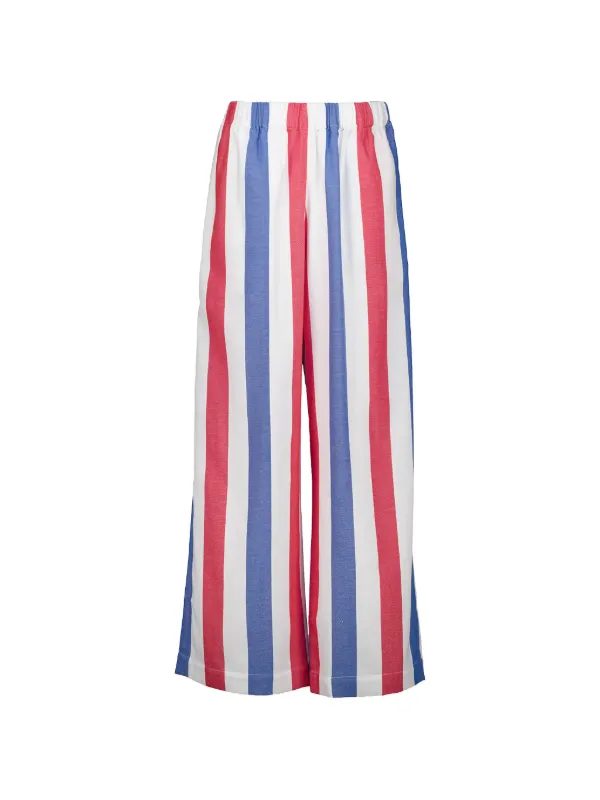 Marrakshi Life Striped Palazzo Pants in Red