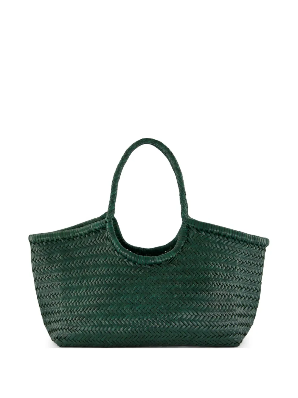 DRAGON DIFFUSION Large Nantucket woven leather tote bag - Verde