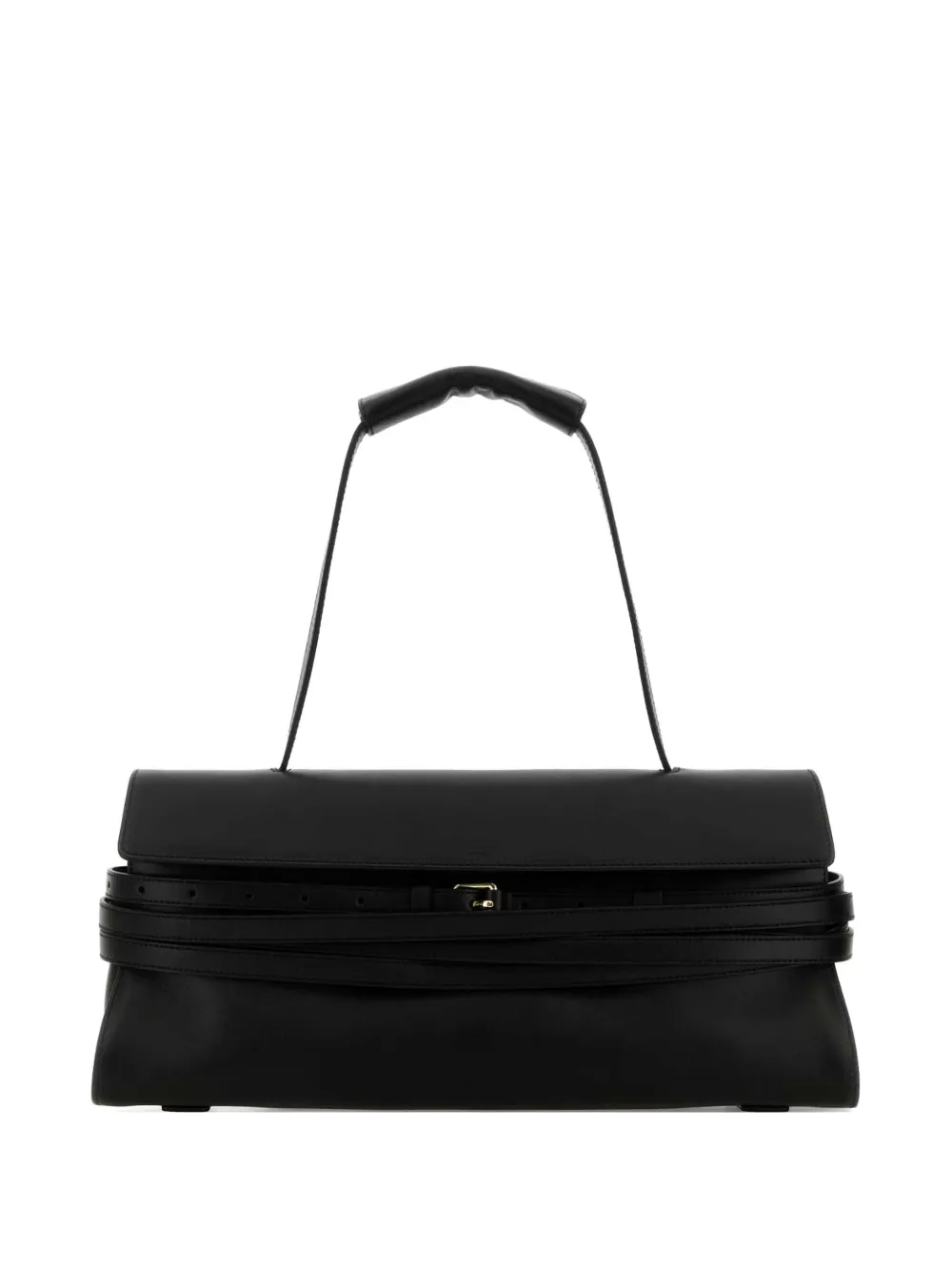 Moschino belted leather tote bag - Nero