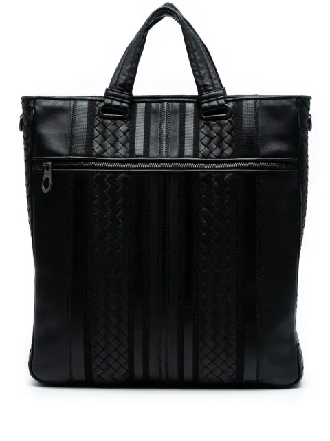 Bottega Veneta Pre-Owned bolsa satchel convertible de piel de napa Intrecciato a rayas 2012-2025
