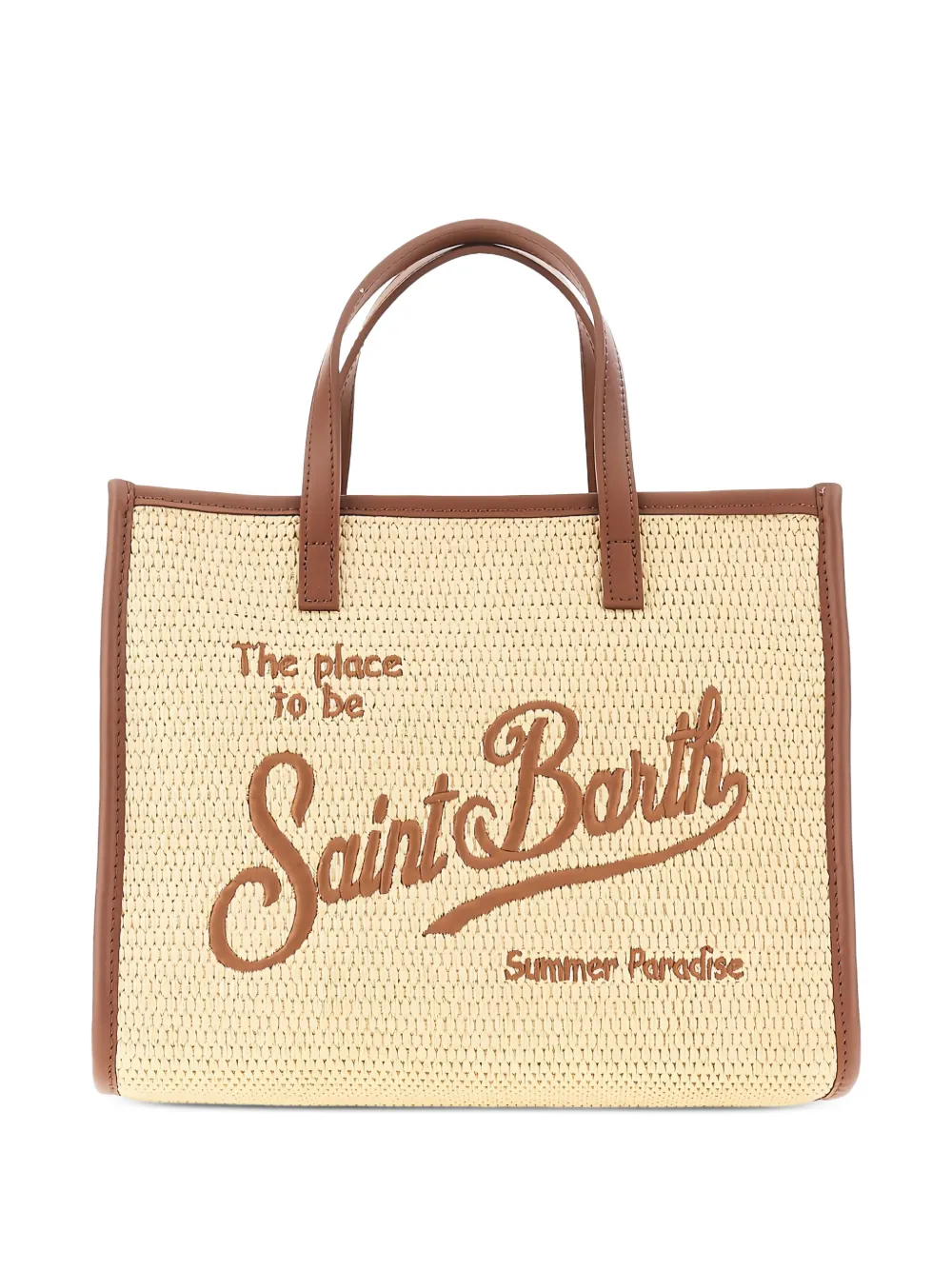MC2 Saint Barth Vivian medium shopper met borduurwerk Beige