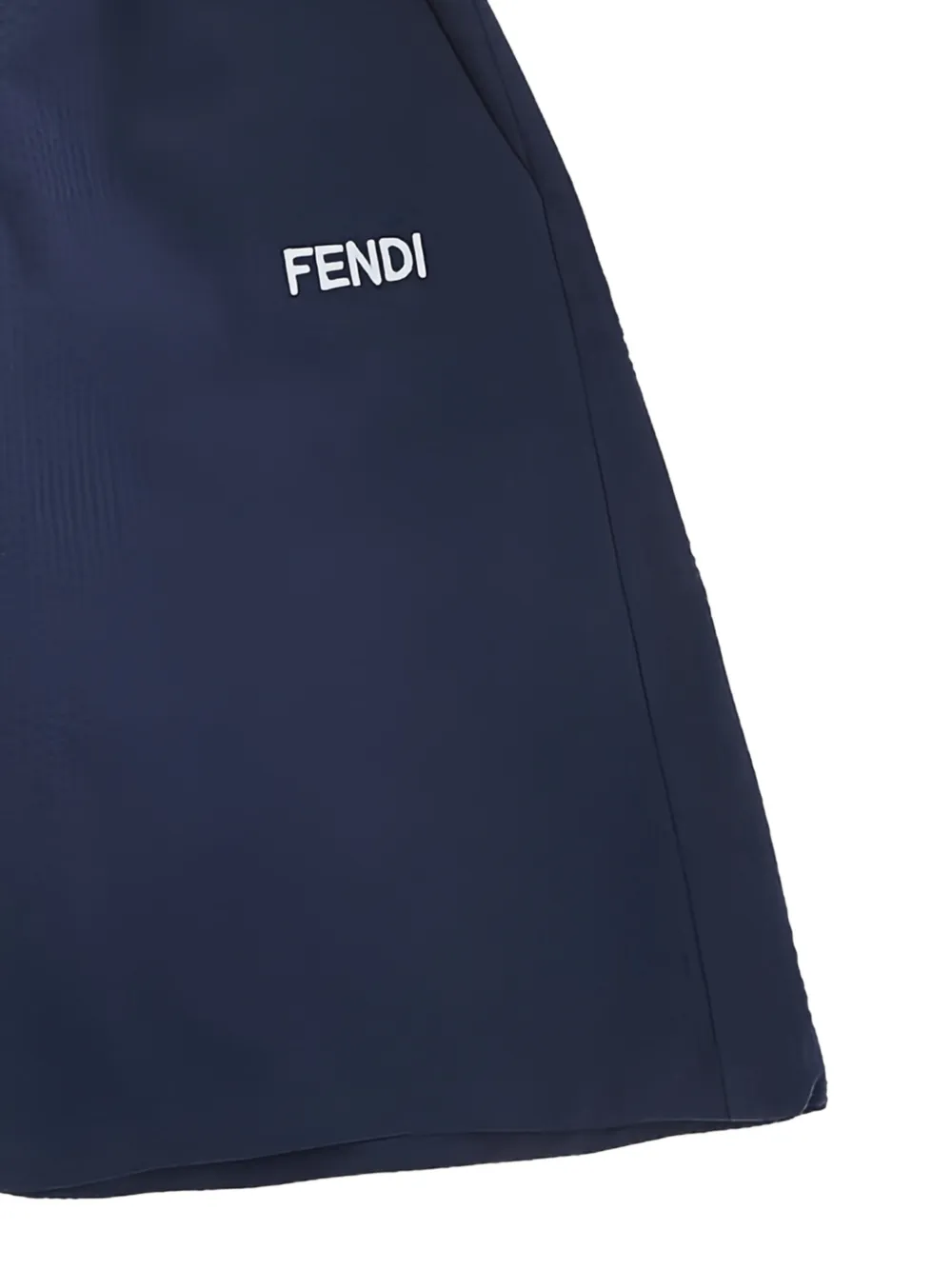 Fendi Kids Seersucker shorts met geborduurd logo Blauw
