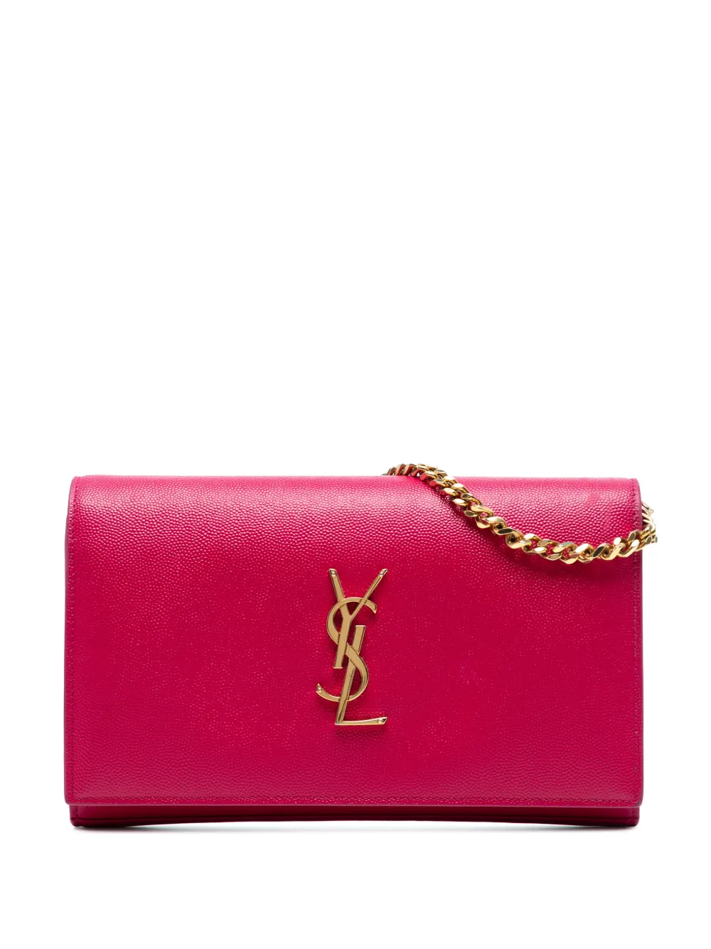 Saint Laurent Pre-Owned 2013-2025 Grain De Poudre Monogram Kate Wallet On Chain crossbody bag - Rosa