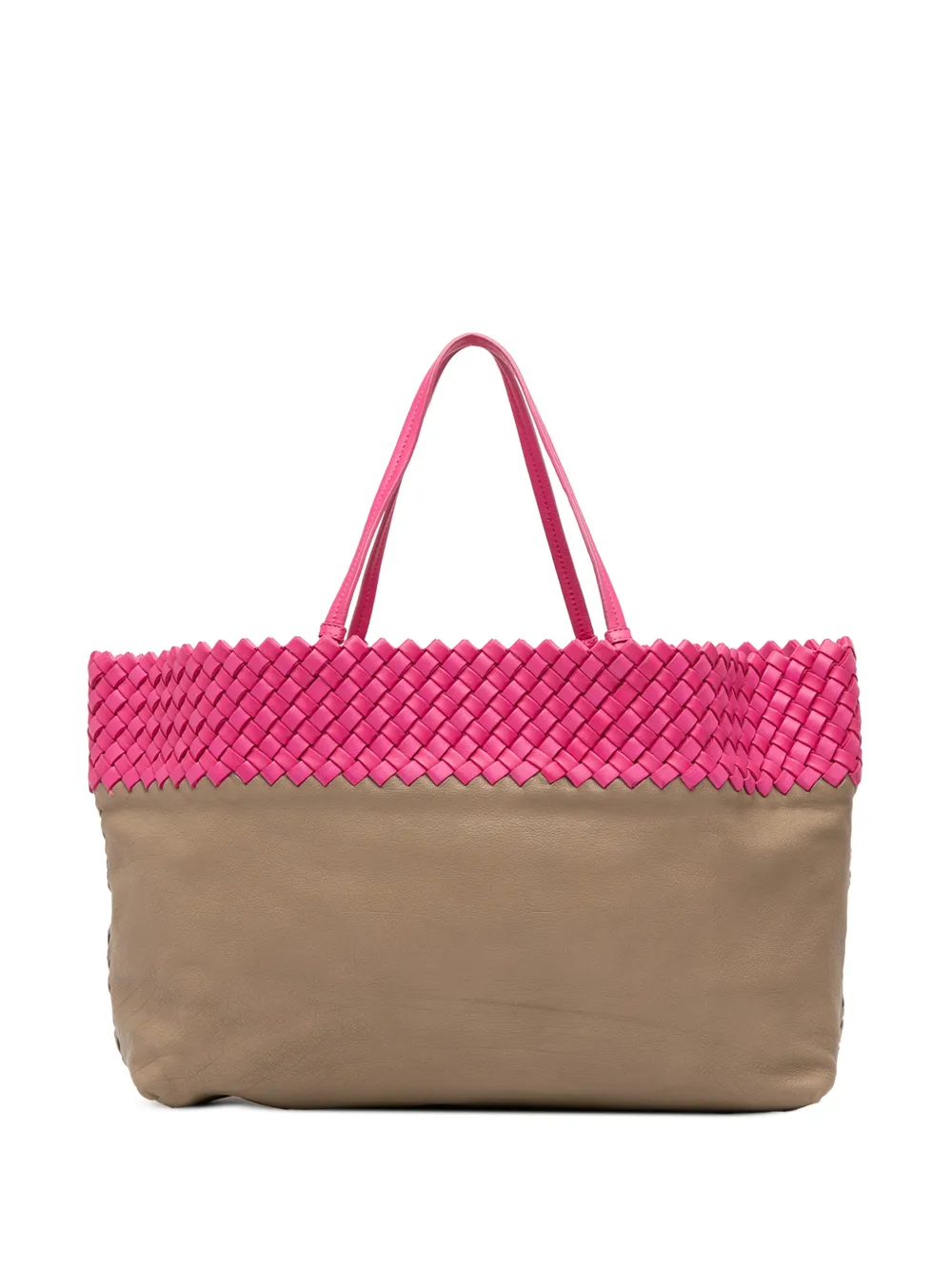 Bottega Veneta Pre-Owned 2012-2025 Intrecciato Trimmed Bicolor Nappa tote bag - Marrone