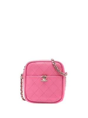 CHANEL Pre-Owned 2019 CC Calfskin Clock Camera Case Crossbody Bag