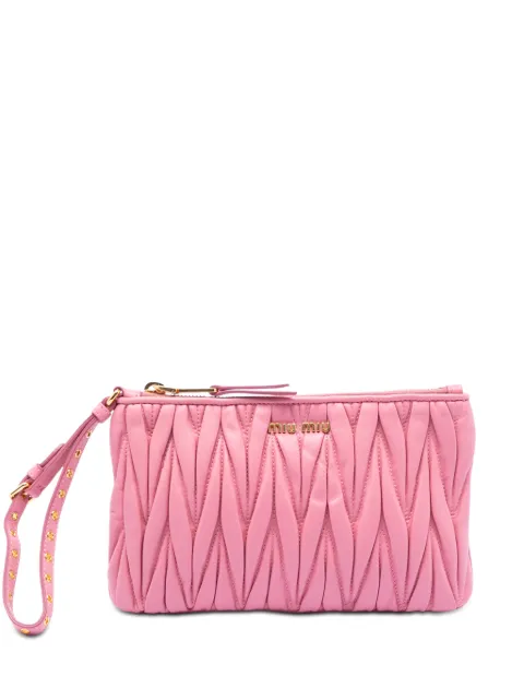 Miu Miu Pre-Owned 2010-2026 Matelasse Lambskin Leather clutch bag