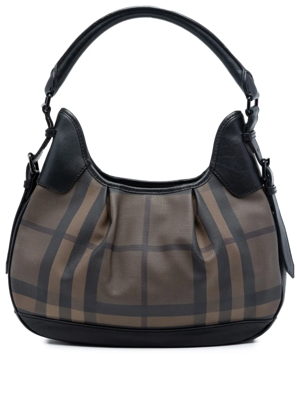 Burberry Pre-Owned 2000-2017 Smoked Check Coated Canvas Brooklyn hobo bag - Braun