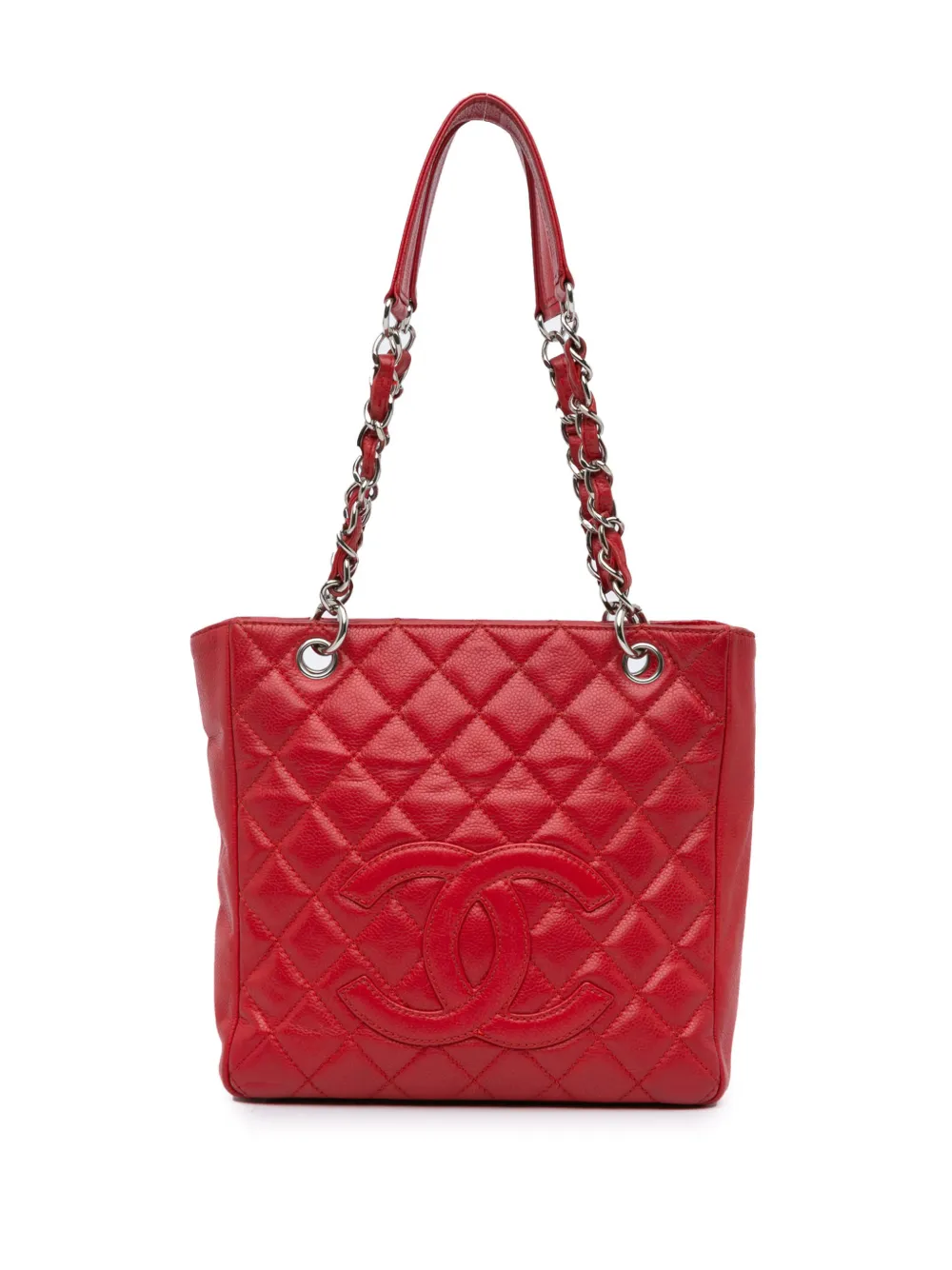 CHANEL Pre-Owned 2008-2009 Caviar Petite Shopping tote bag - Rosso
