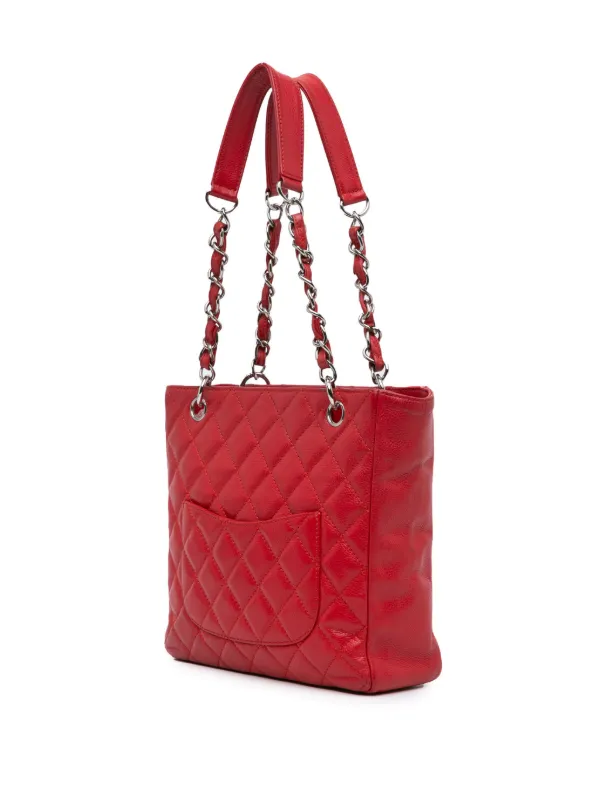 CHANEL Pre-Owned 2008-2009 キャビア プチ ショッピング トートバッグ