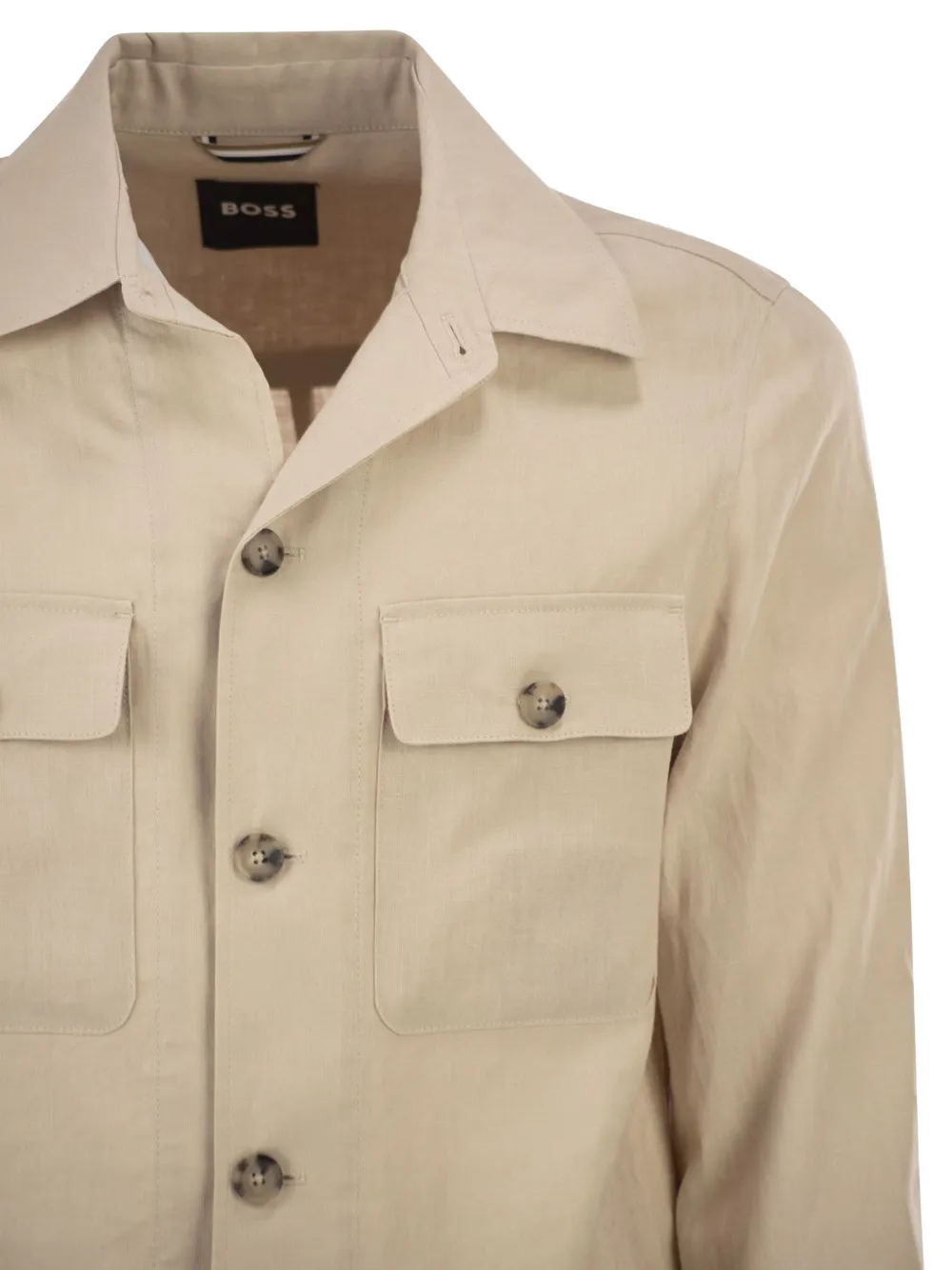 BOSS Ruimvallend shirtjack Beige