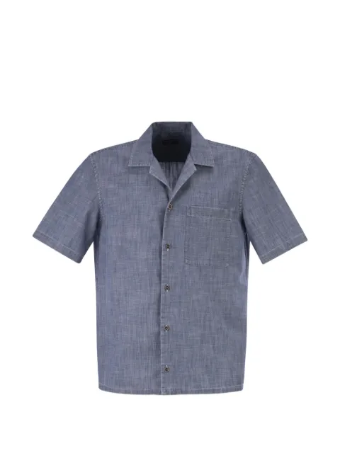 Peserico chambray-effect short-sleeves shirt