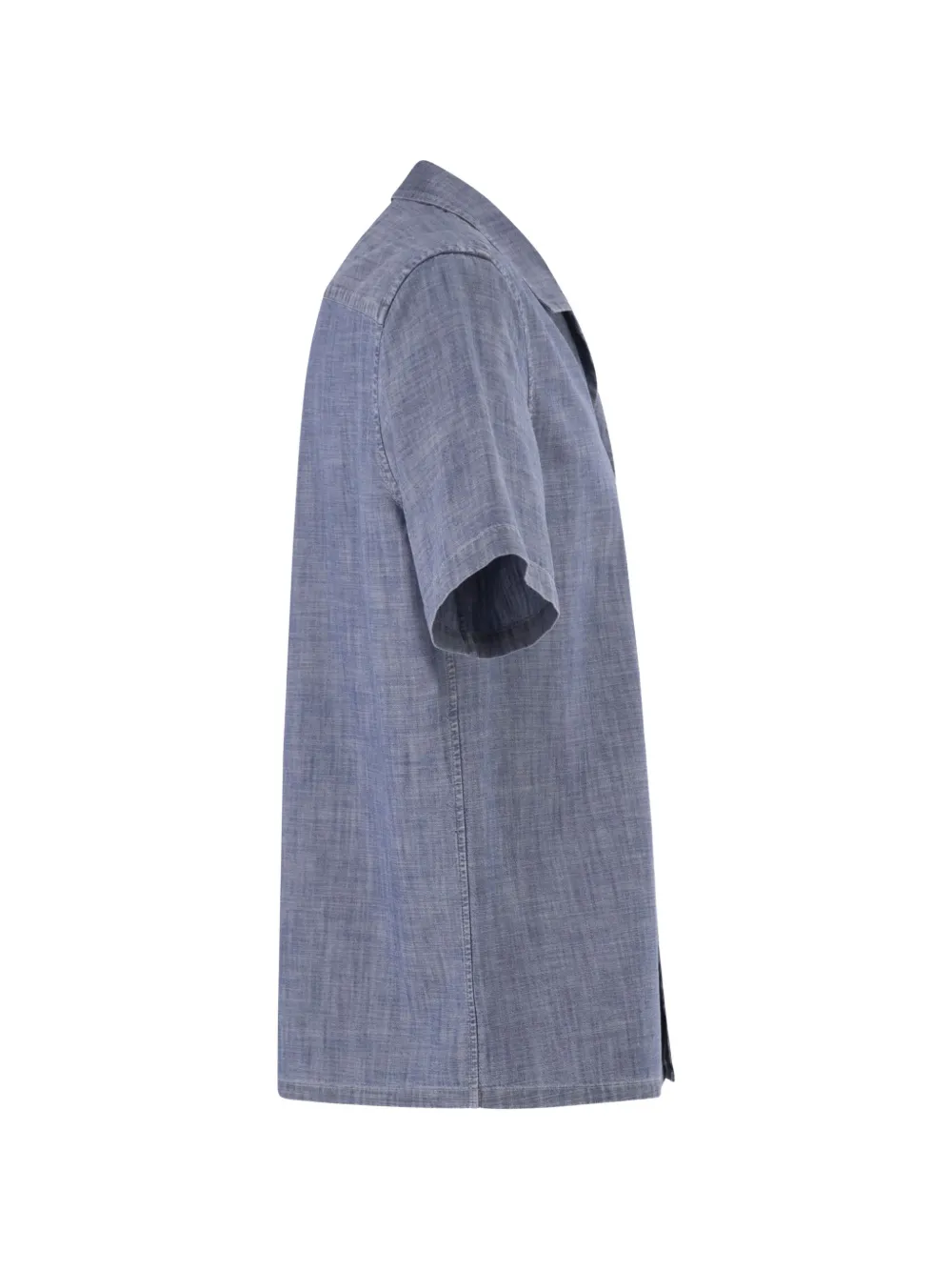Peserico Overhemd met chambray-effect en korte mouwen Blauw