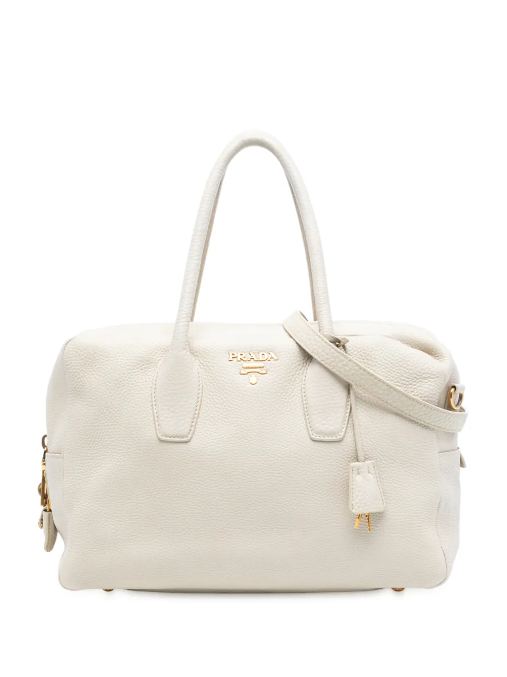 Prada Pre-Owned 2013-2025 Vitello Daino Bauletto Bag satchel - Bianco