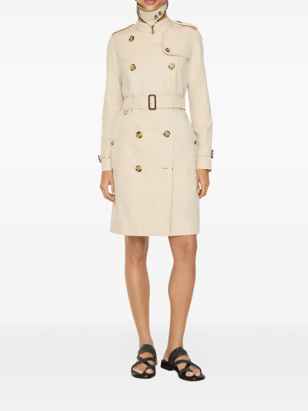 Burberry Trenchcoat met dubbele rij knopen Beige