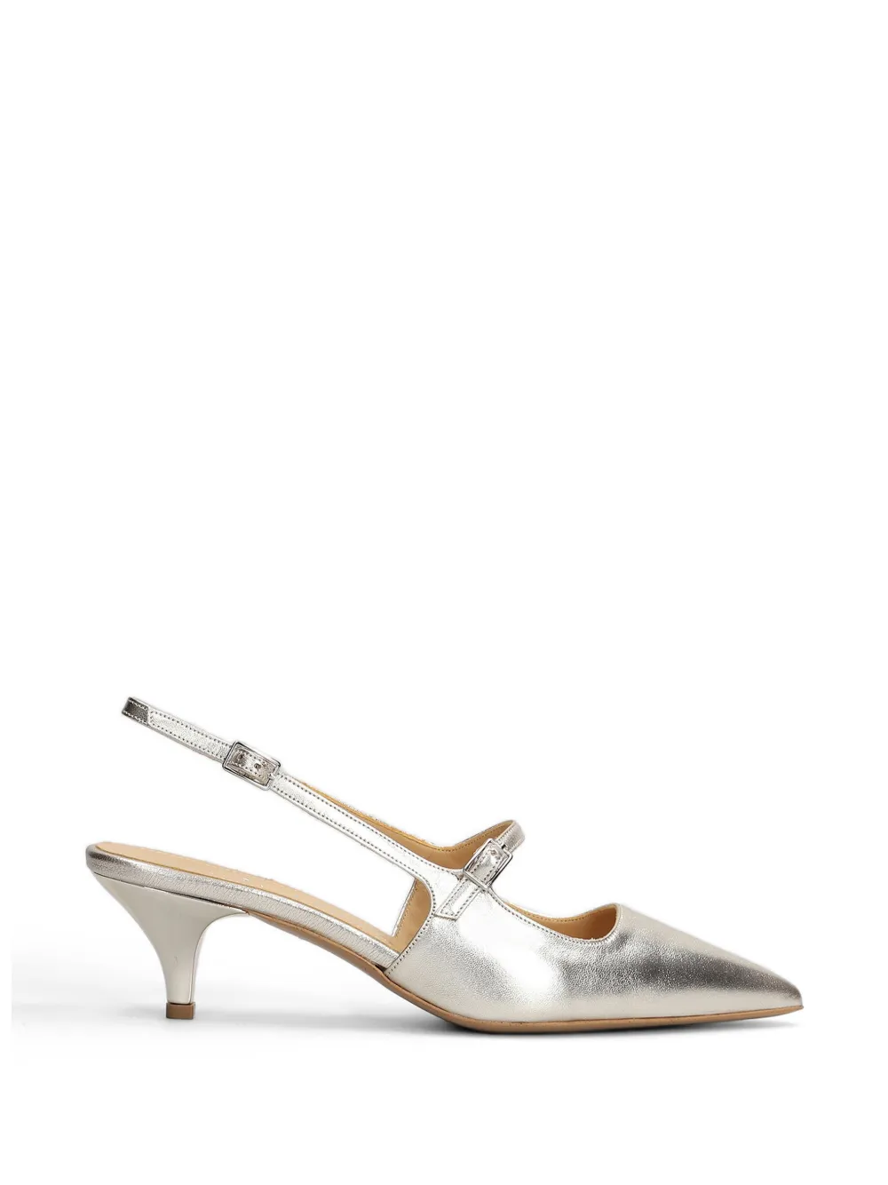Fratelli Russo Buckle-fastening Slingback Pumps In Silver
