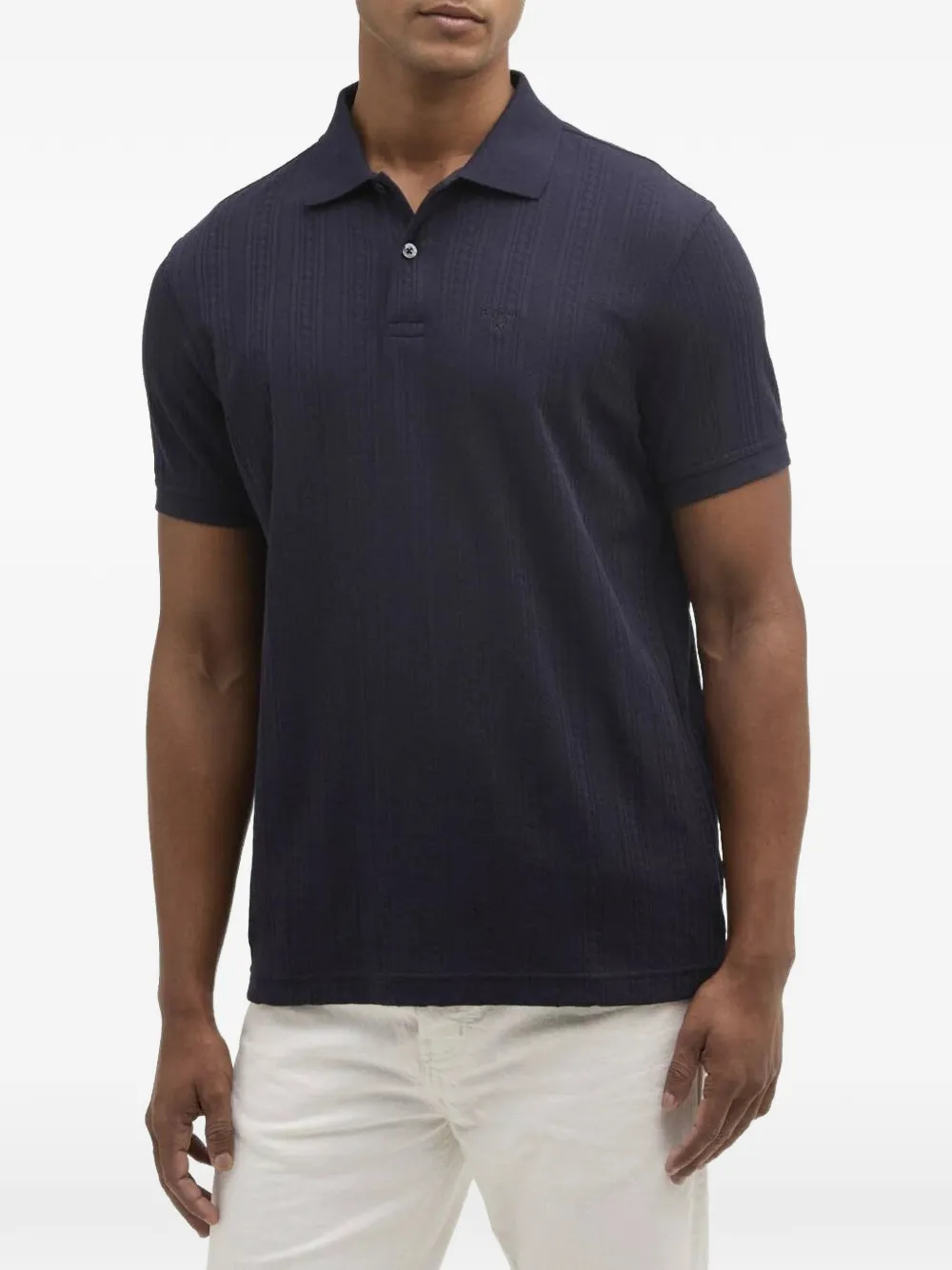 Barbour Harwell kabelgebreid overhemd Blauw