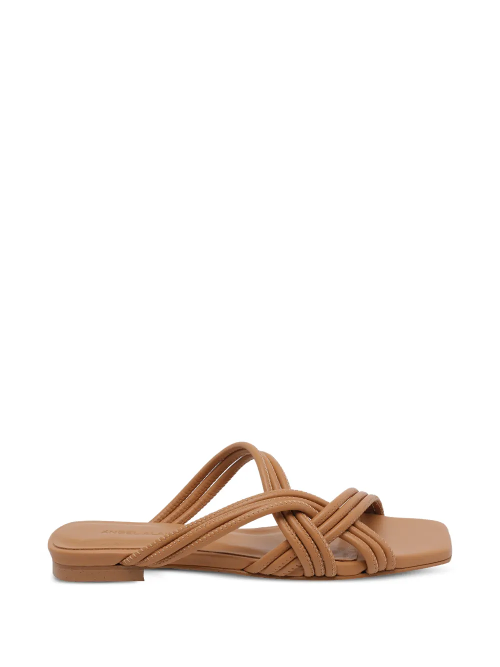 ANGEL ALARCON crossover-strap square-toe sandals - Toni neutri