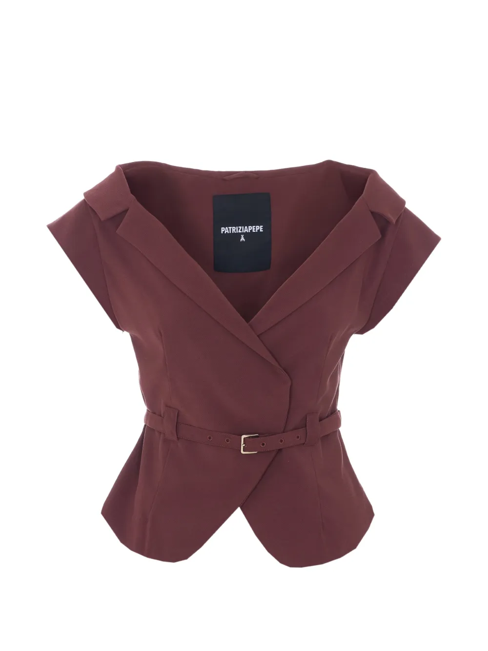 Patrizia Pepe V-neck belted jacket - Rosso