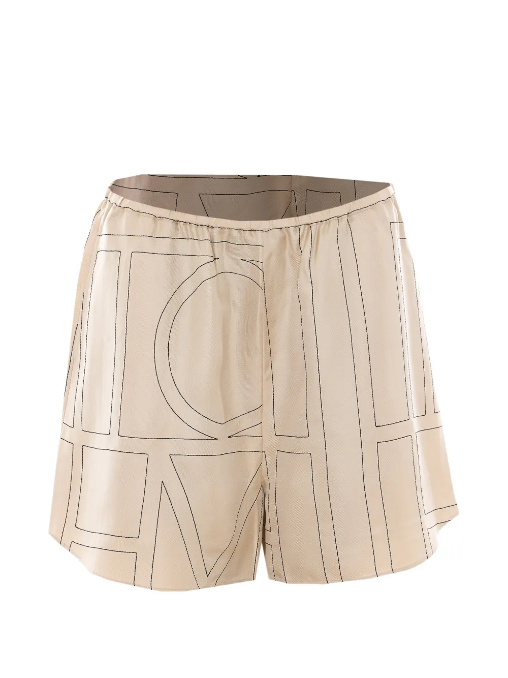 TOTEME monogram-print shorts - Toni neutri