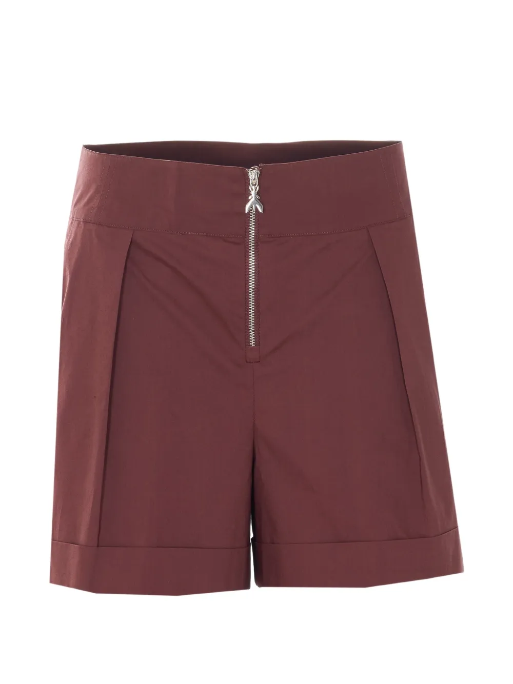 Patrizia Pepe pleated cotton shorts - Marrone