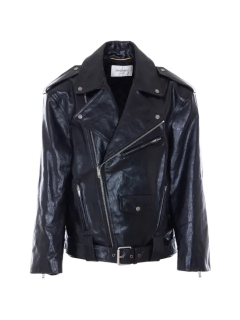 Saint Laurent belted biker jacket
