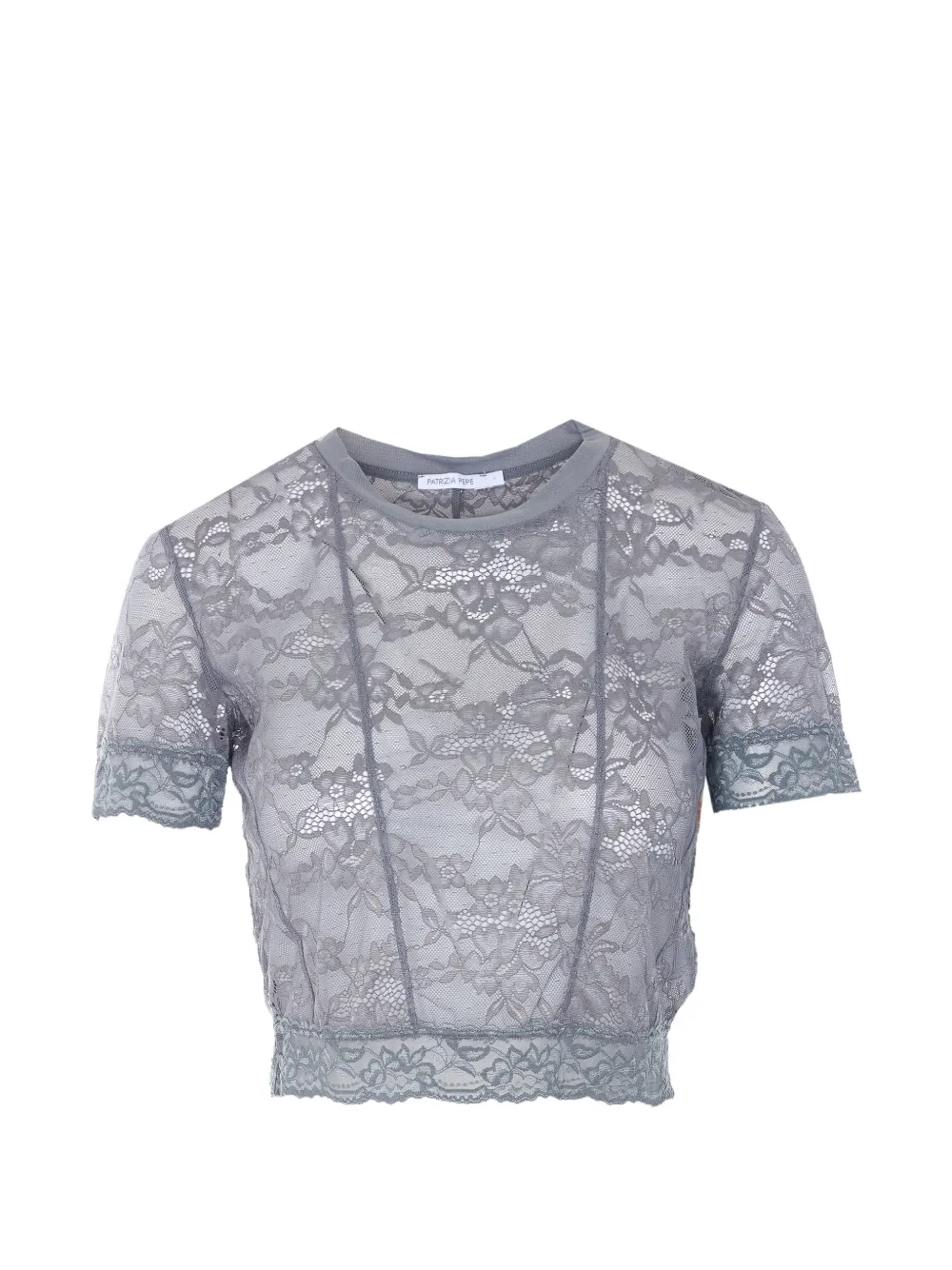 Patrizia Pepe lace-embroidered T-shirt - Grigio