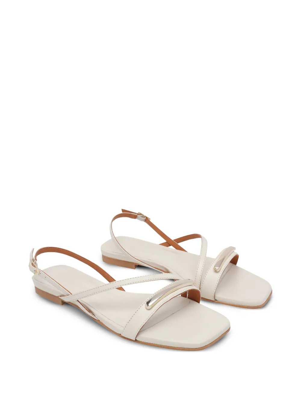 ANGEL ALARCON Greta leren sandalen Beige