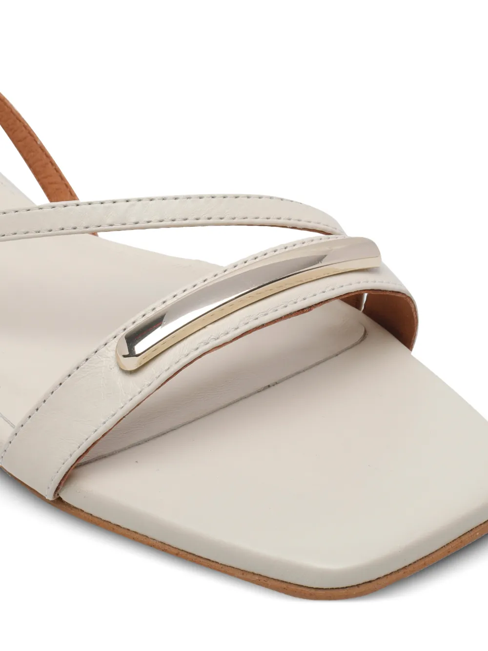 ANGEL ALARCON Greta leren sandalen Beige
