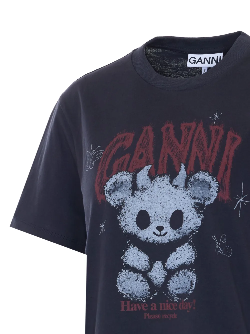 GANNI T-shirt met beerprint Zwart