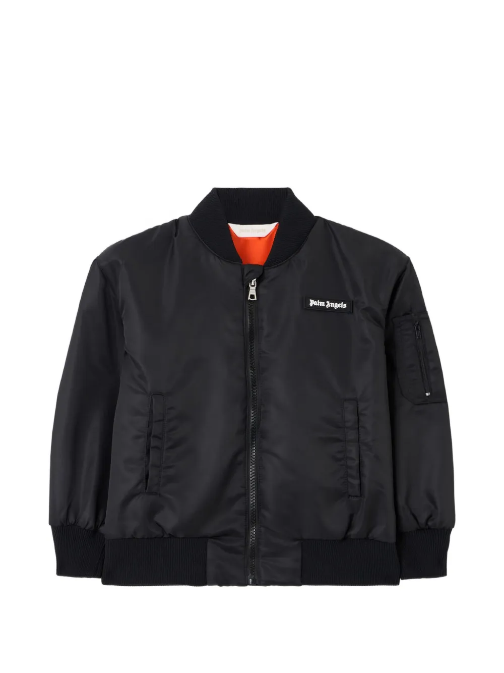 Palm Angels Kids logo-patch bomber jacket - Black