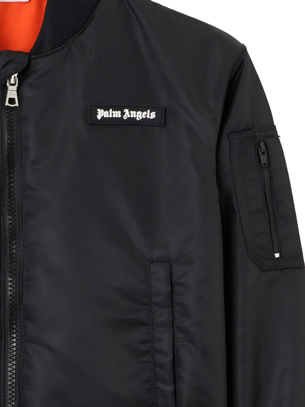 Palm Angels Kids Bomberjack met logopatch Zwart