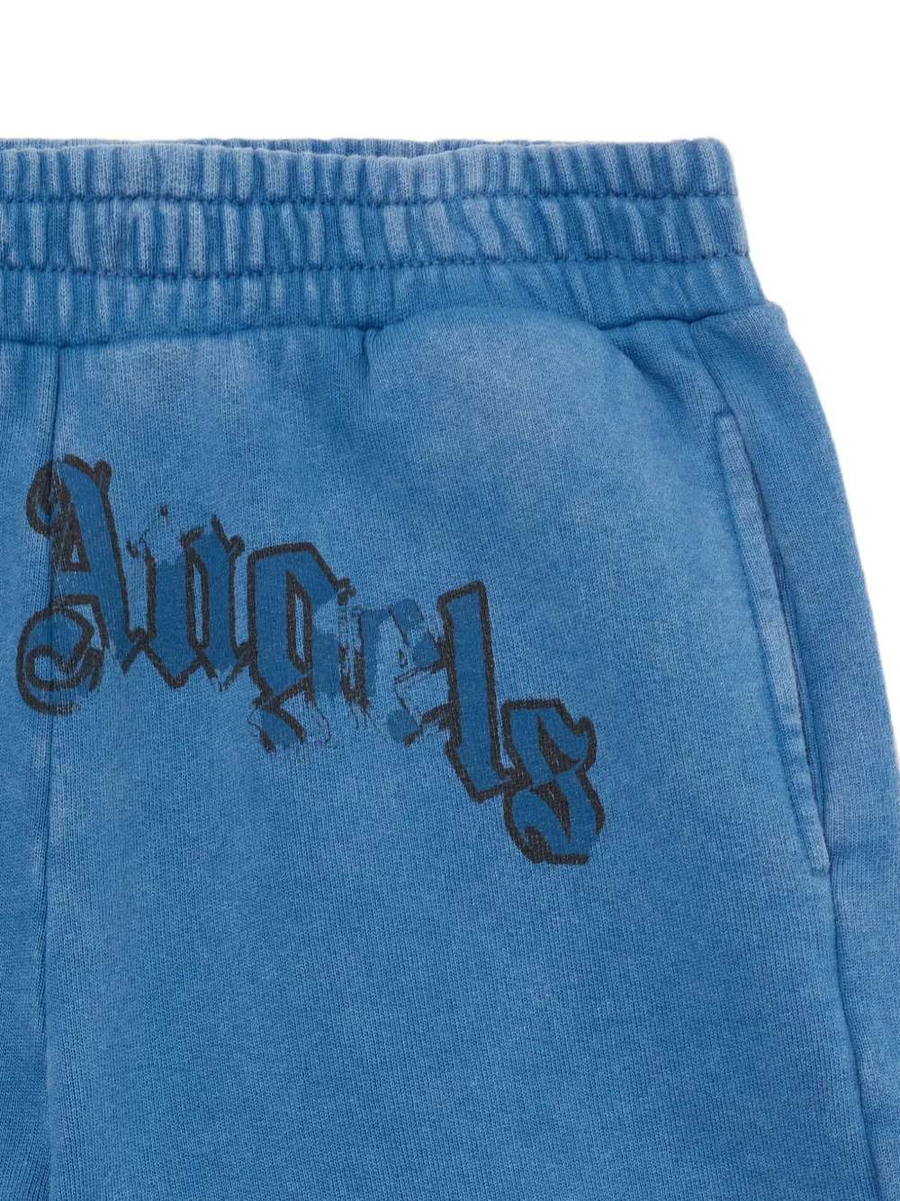 Palm Angels Kids Shorts met vervaagd effect en logoprint Blauw