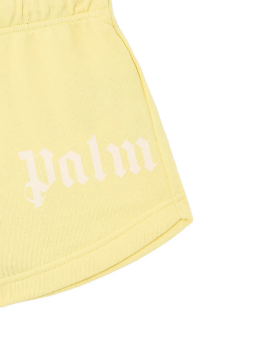 Palm Angels Kids Overlogo shorts met trekkoord en logo-print Geel