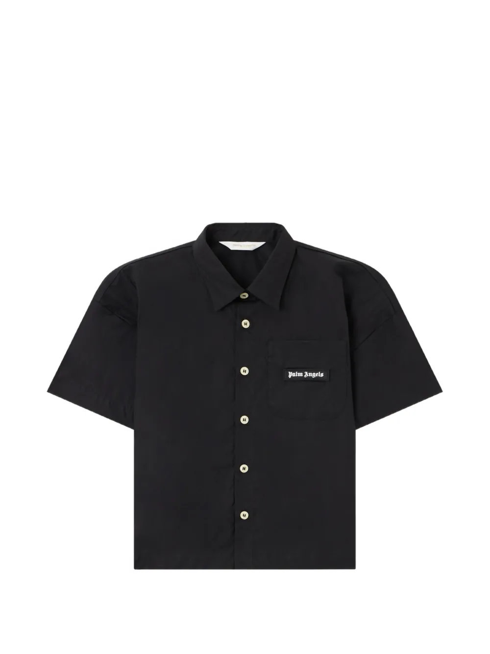 Palm Angels Kids curved-logo shirt - Black