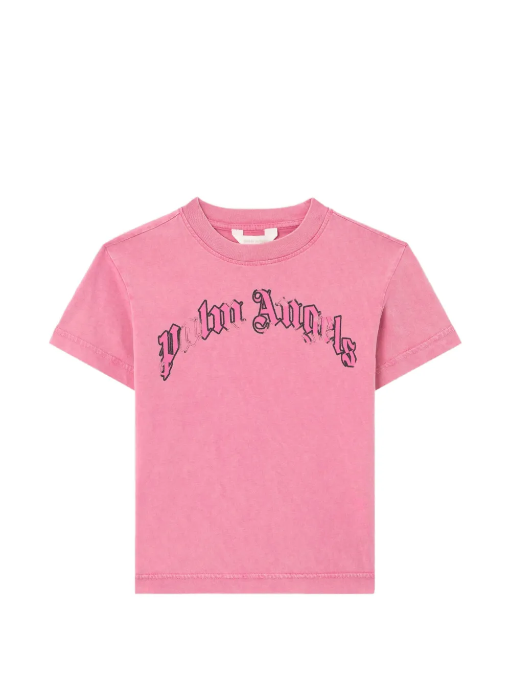 Palm Angels Kids logo-print faded T-shirt - Rosa
