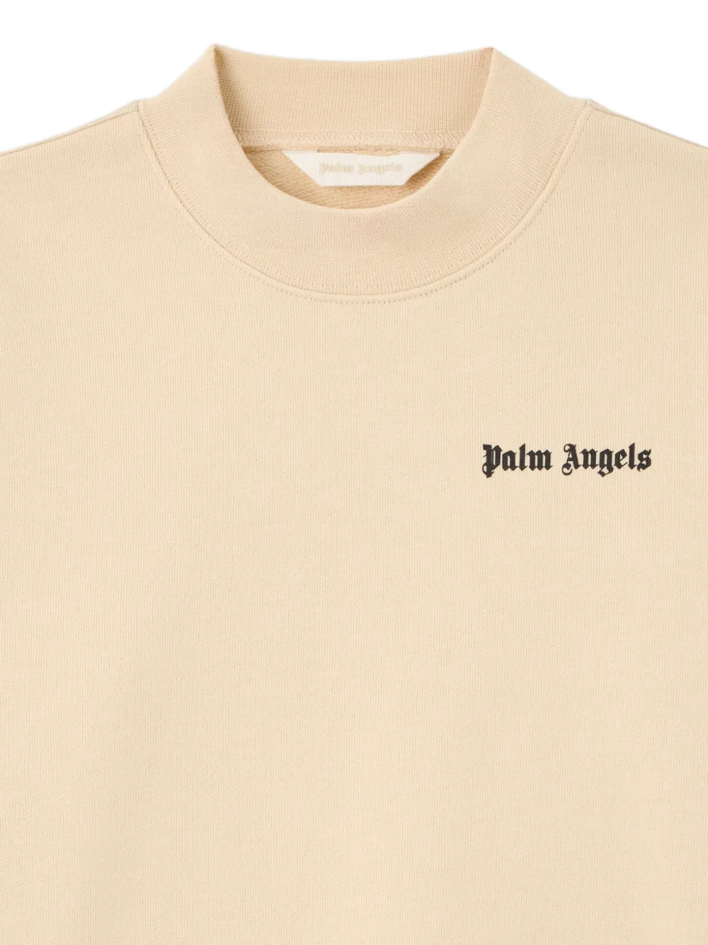Palm Angels Kids Sweater met logo-print en zijstreep Beige