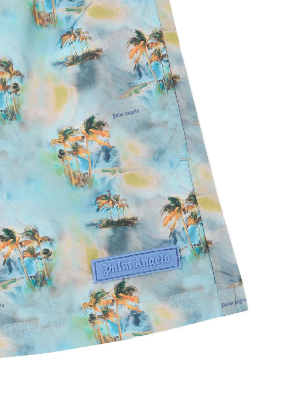 Palm Angels Kids Shorts met tie-dye print Blauw
