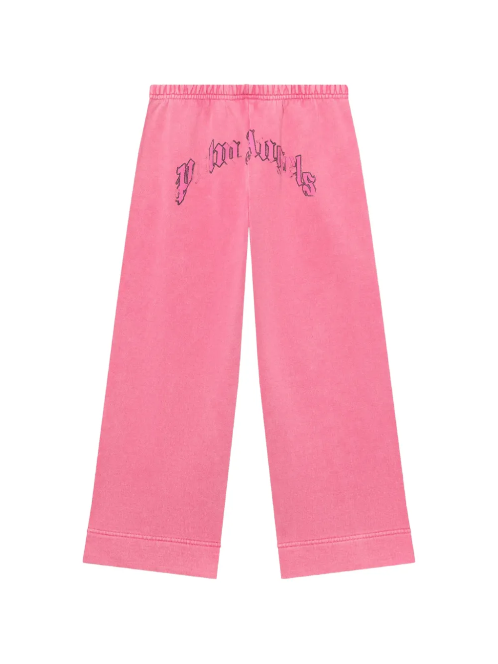Palm Angels Kids logo-print faded trousers - Rosa