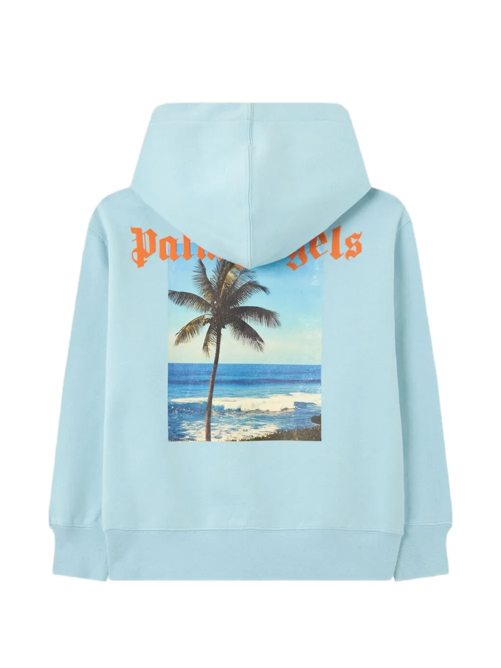 Palm Angels Kids Hoodie met palmboom-print en logo-print Blauw