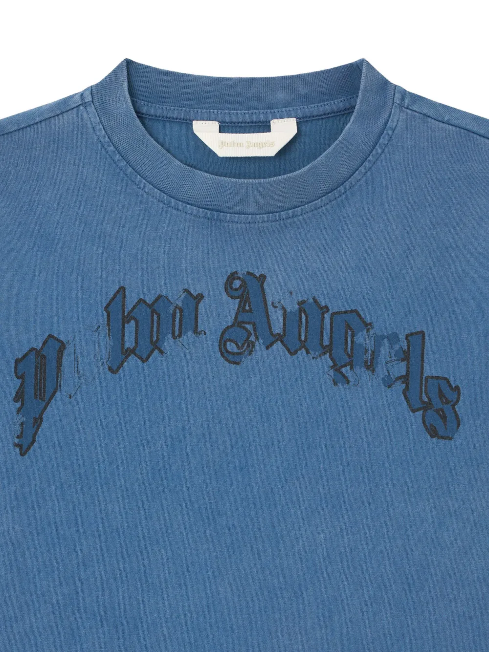 Palm Angels Kids T-shirt met logoprint Blauw