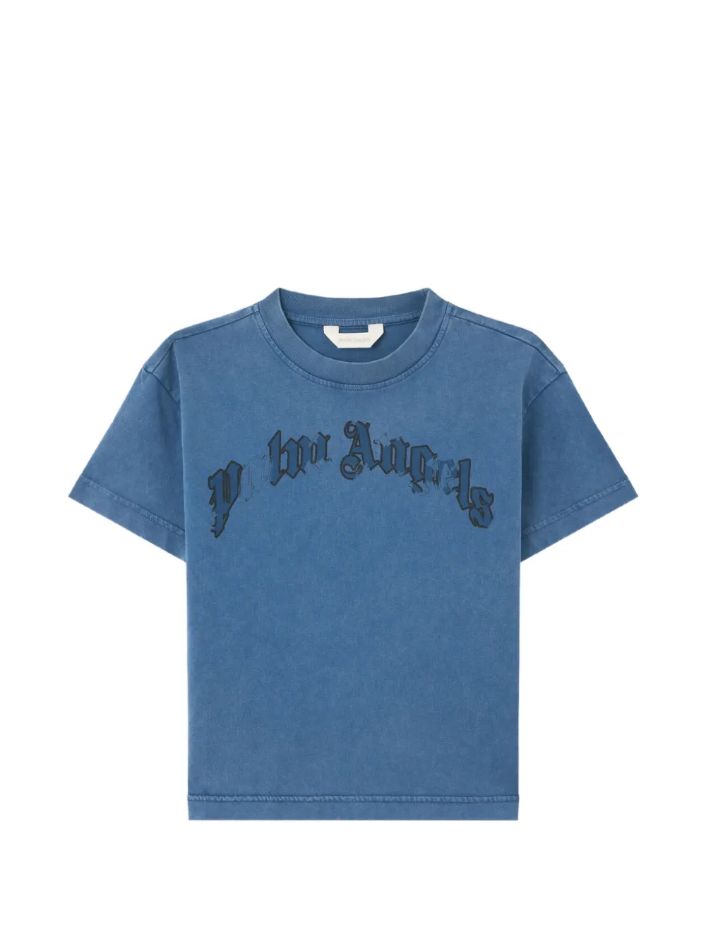Palm Angels Kids faded logo-print T-shirt - Blu
