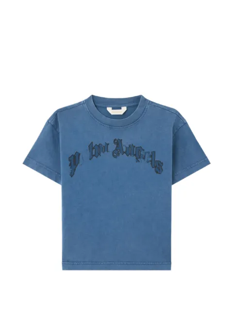Palm Angels Kids 페이디드 로고 프린트 티셔츠