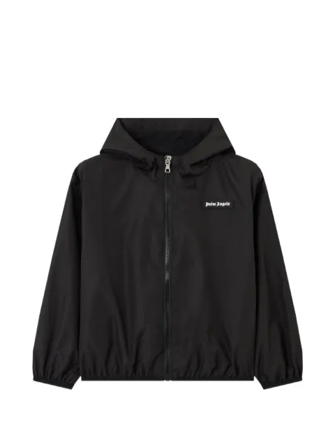 Palm Angels Kids logo-print hooded windbreaker