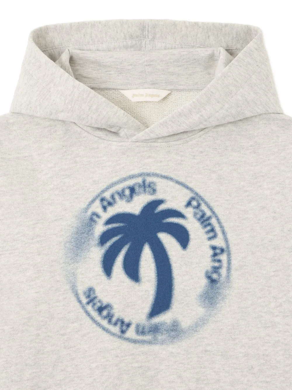  Palm Angels Kids Hoodie Palm Stamp - Gris 