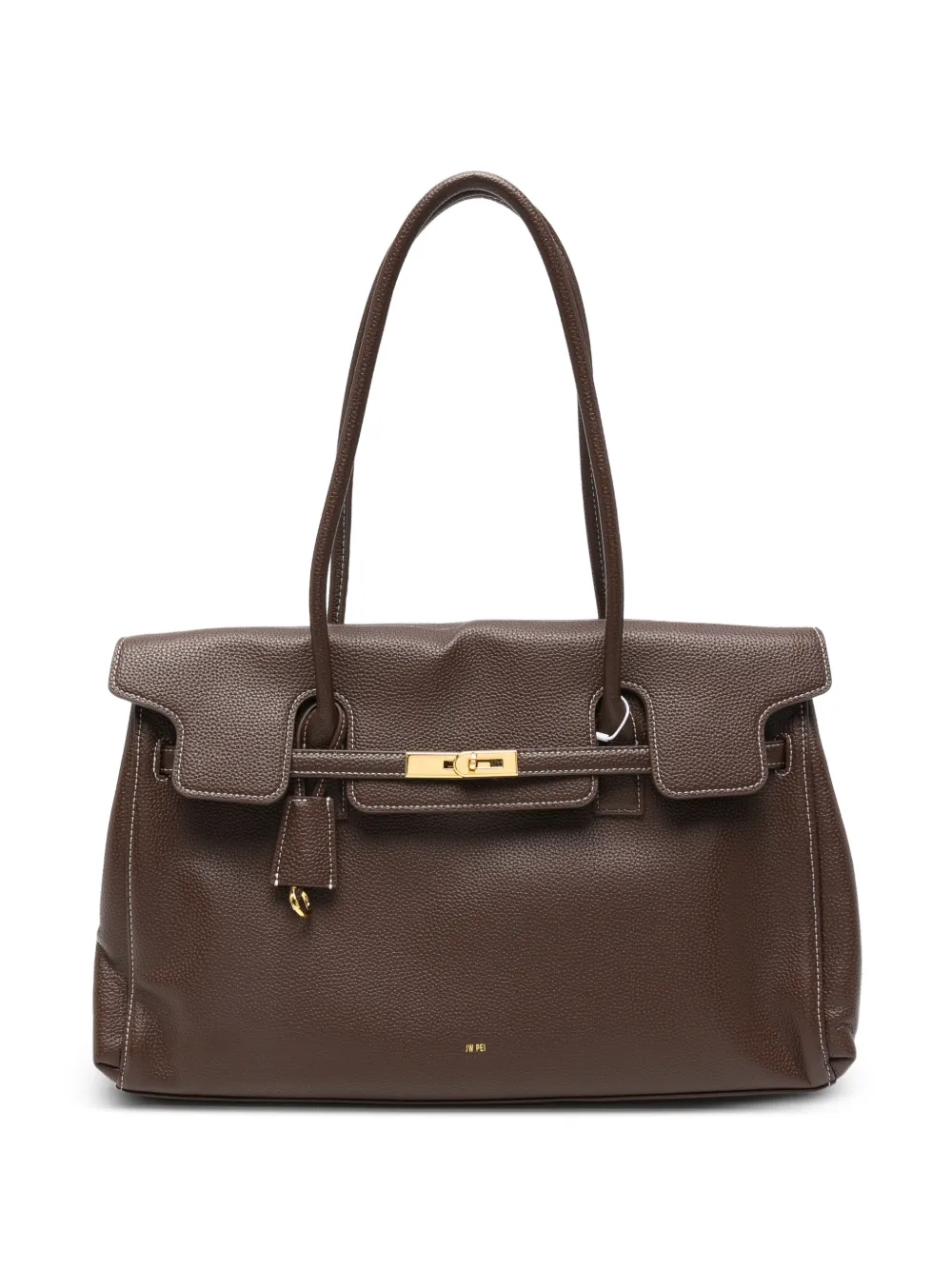 JW Pei large Yara twist-lock-fastening shoulder bag - Marrone