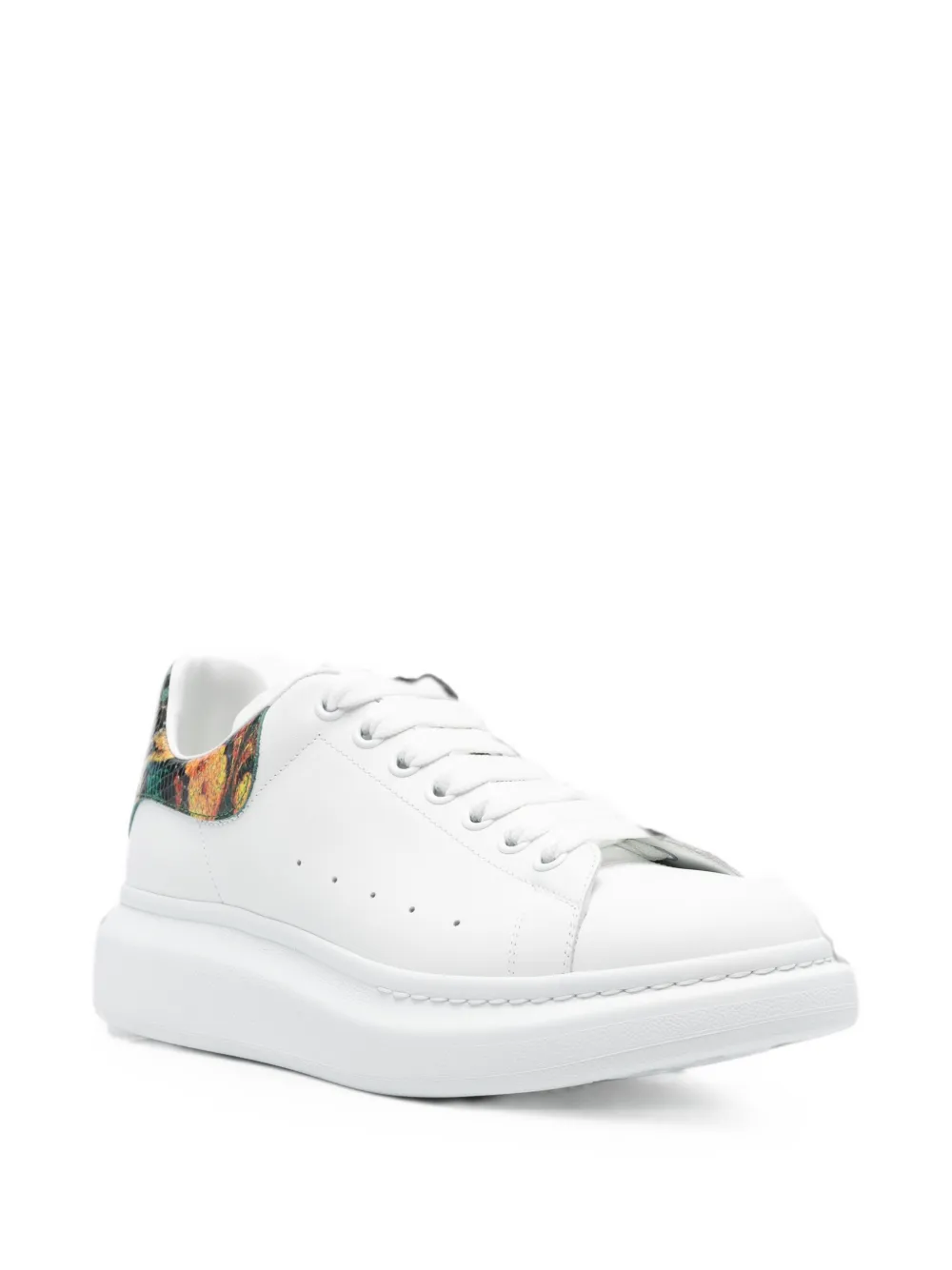Alexander McQueen animal-print lace-up sneakers Wit