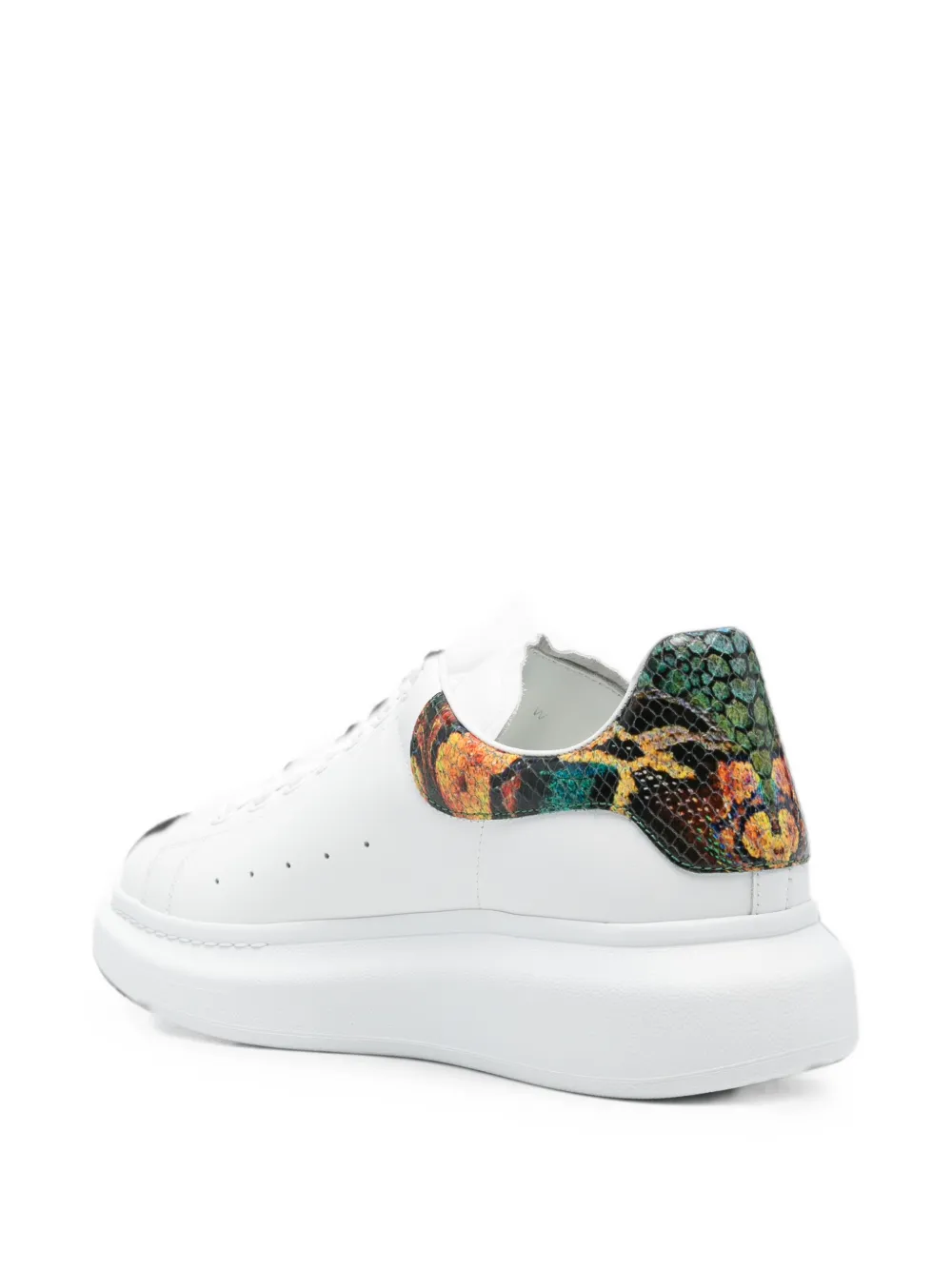 Alexander McQueen animal-print lace-up sneakers Wit