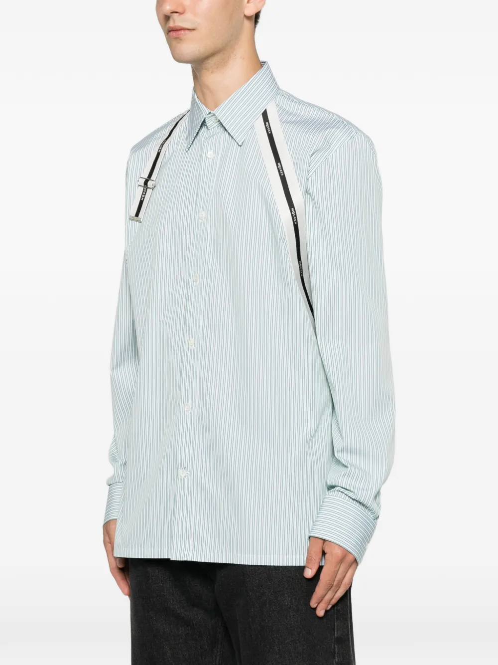 Alexander McQueen Harness gestreept overhemd Groen