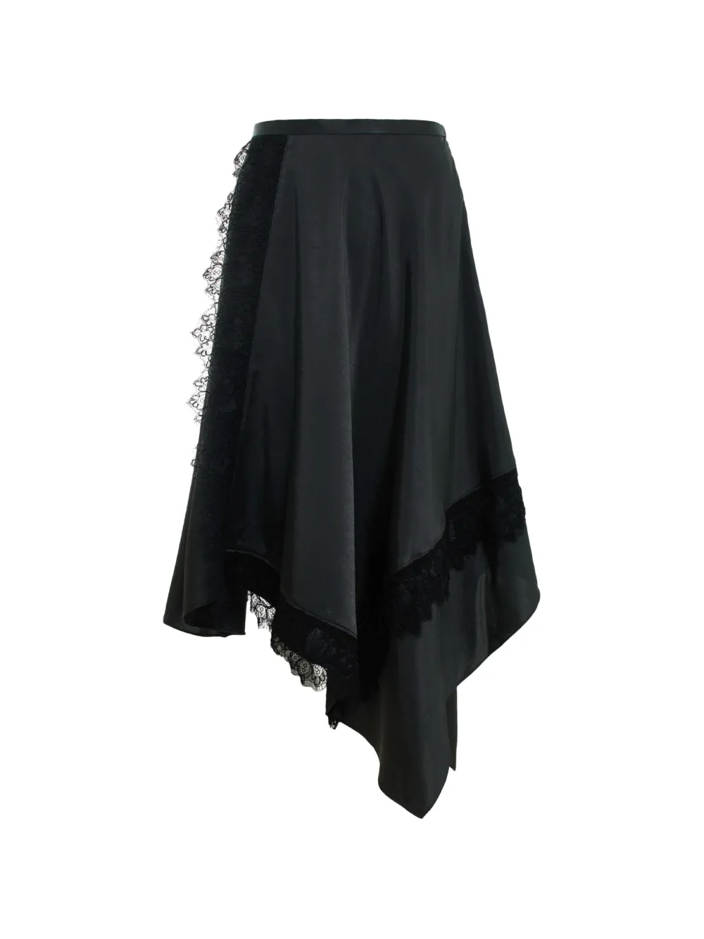 3.1 Phillip Lim lace-trim handkerchief-hem midi skirt - Black